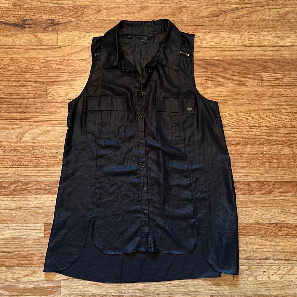 Guess Soft Leather-Look Top - Picture 2 of 11